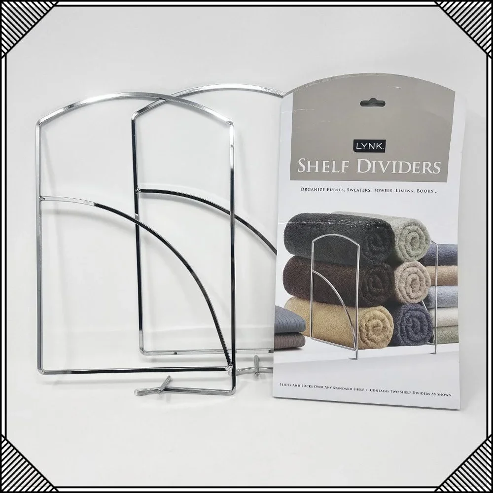 LYNK Shelf Dividers for Linen Closet, Kitchen / Chrome-Plated Steel - Brand New